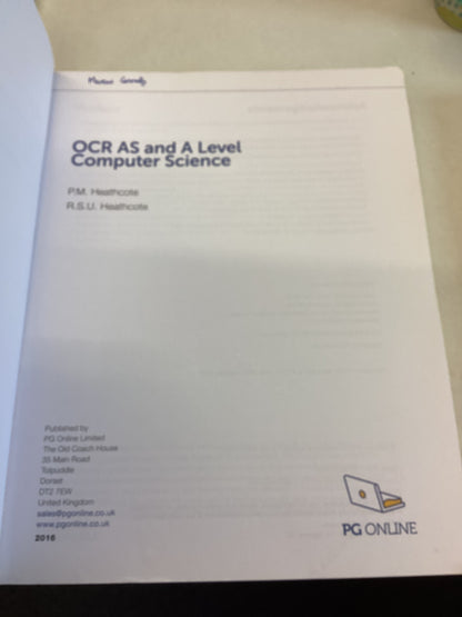 OCR AS and A Level Computer Science OCR