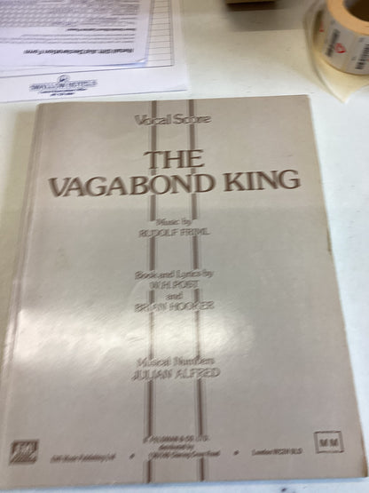 The Vagabond King Vocal Score Music By Rudolf Friml Book and Lyrics By W H Post and Brian Hooker