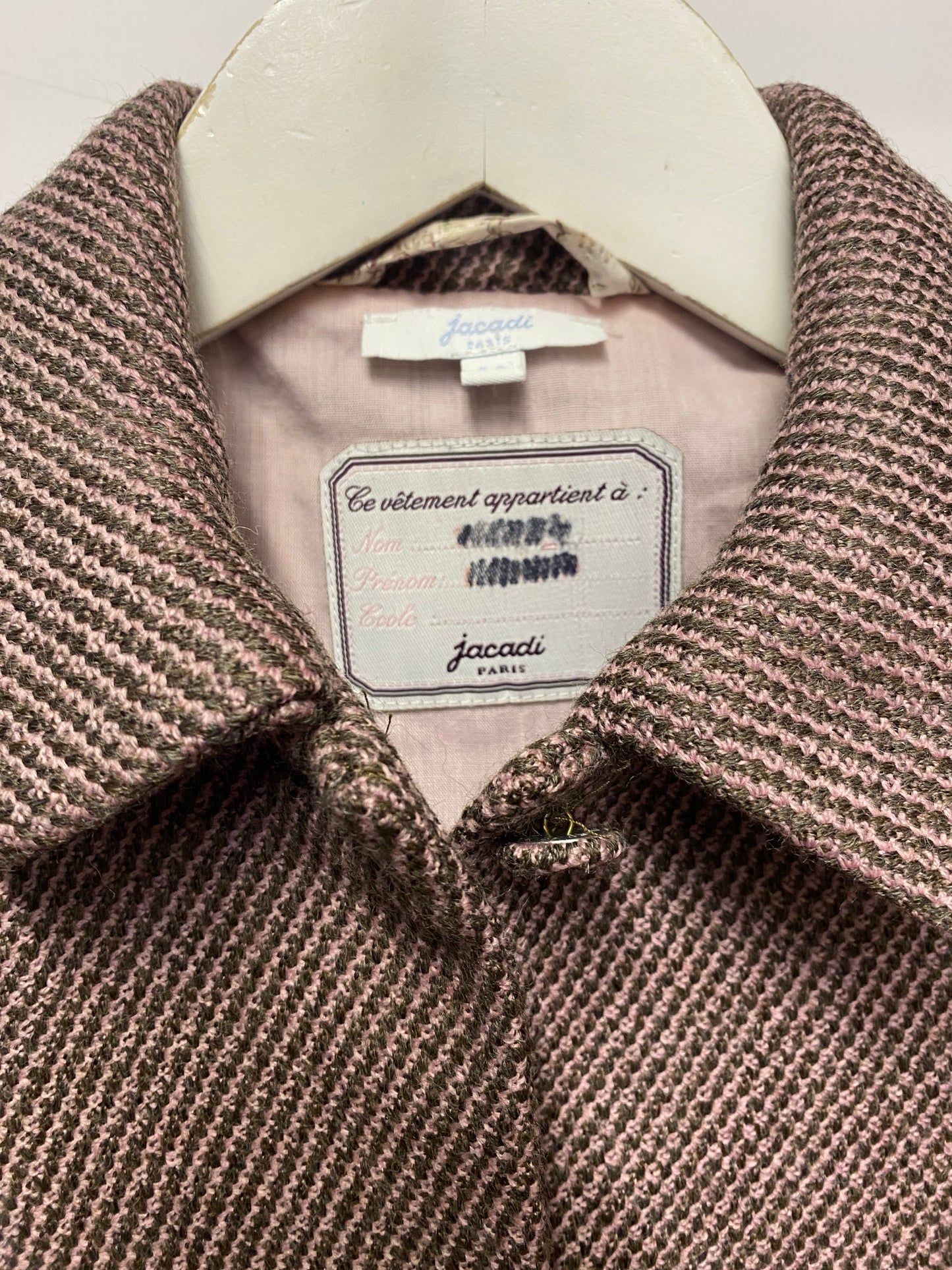 Jacadi Pink and Brown Wool Coat Age 4
