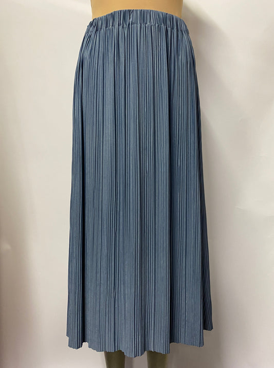 Samsoe Samsoe Uma Blue Mirage Pleated Midi Skirt Extra Small