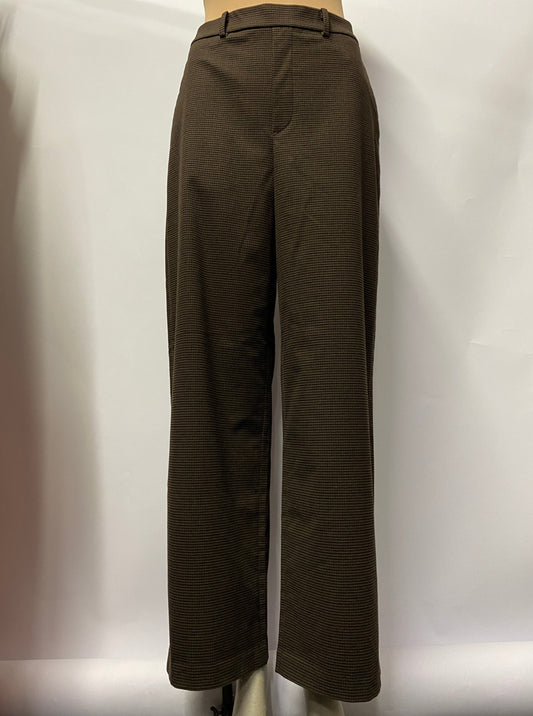 Uniqlo Brown and Black Gingham Wide Trousers Small