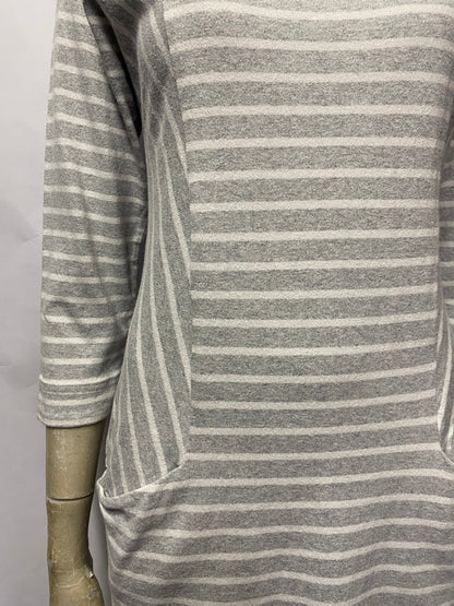 Joules Grey and White Stripe Cotton Dress 8