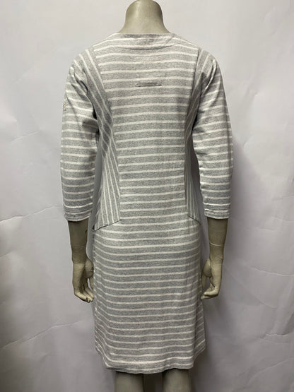 Joules Grey and White Stripe Cotton Dress 8