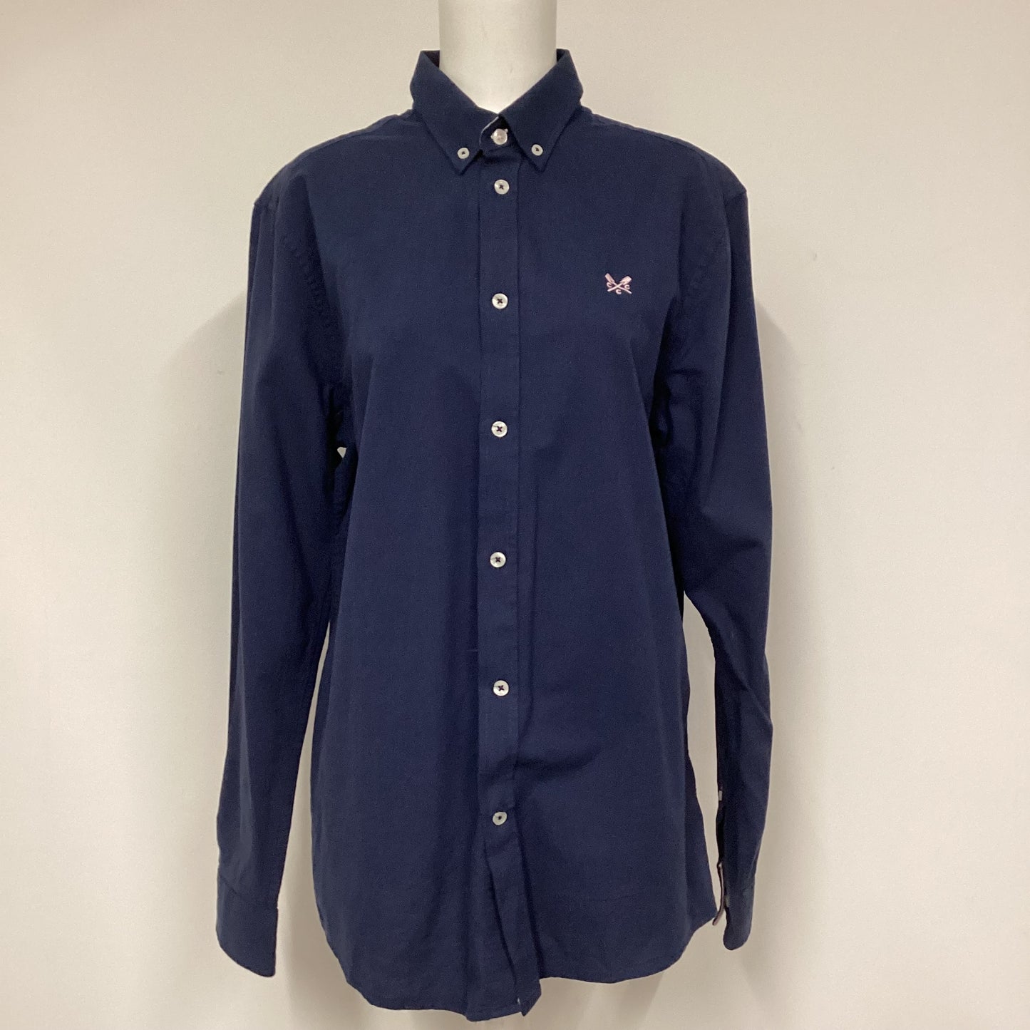 BNWT Crew Clothing Company Navy Blue Classic Fit 100% Cotton Shirt Size M