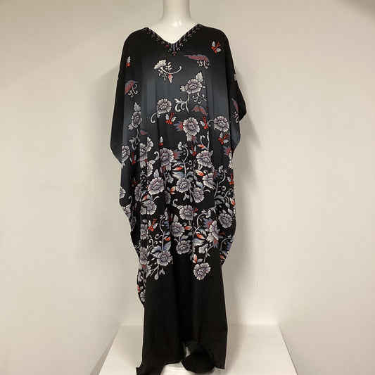 BNWT Miss Lavish Black Floral Print Kaftan Dress Size 18-22