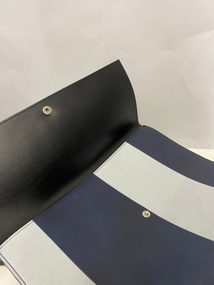 Marni Blue Stripe Leather Envelope Crossbody Bag