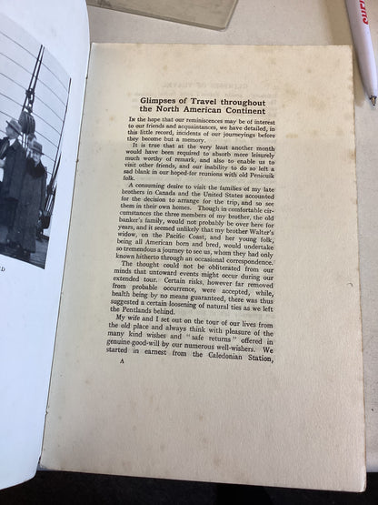 Glimpses of Travel Throughout The North American Continent Privately Printed 1927
