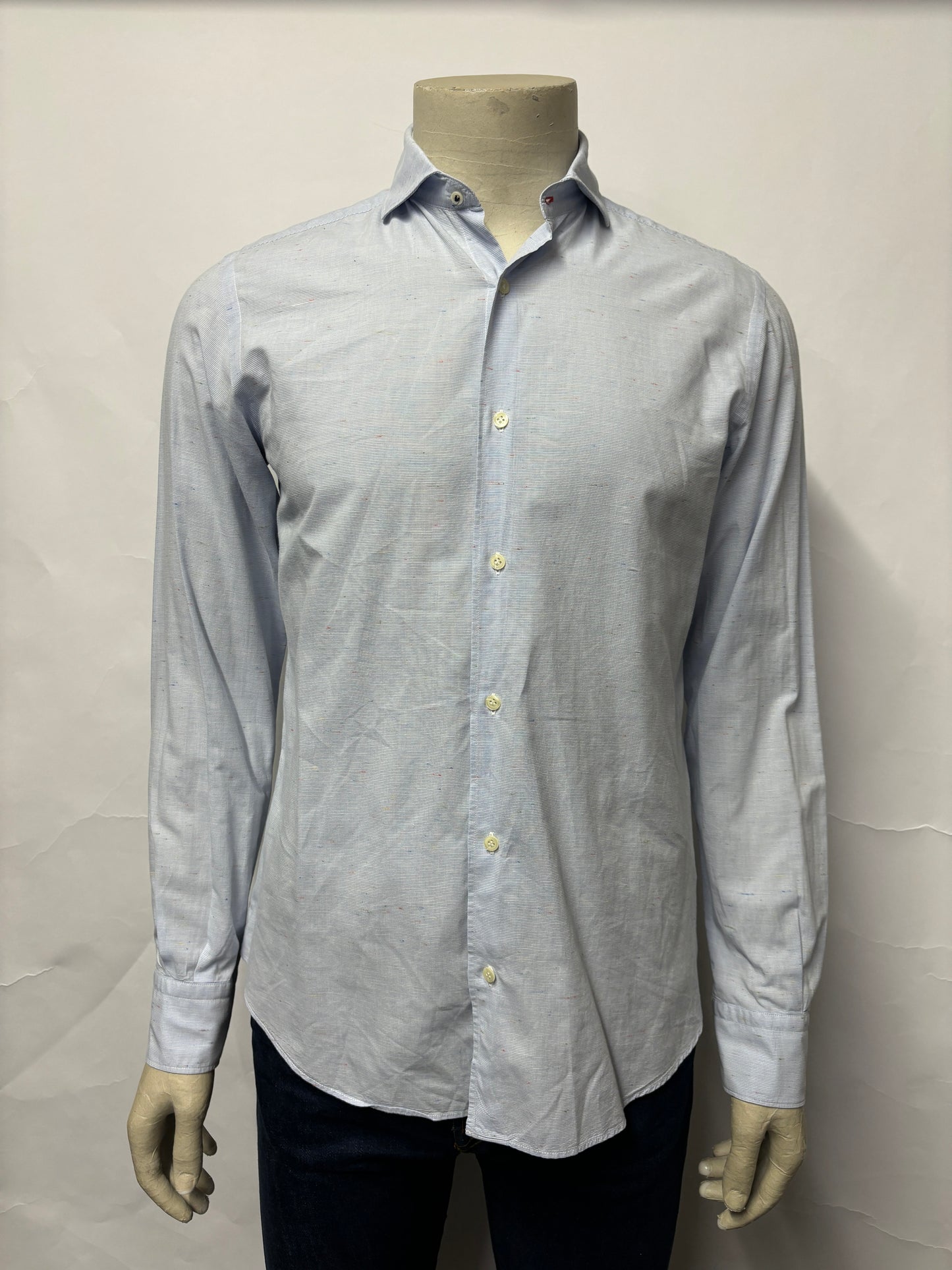 Massimo Dutti Blue Cotton Long Sleeve Shirt M