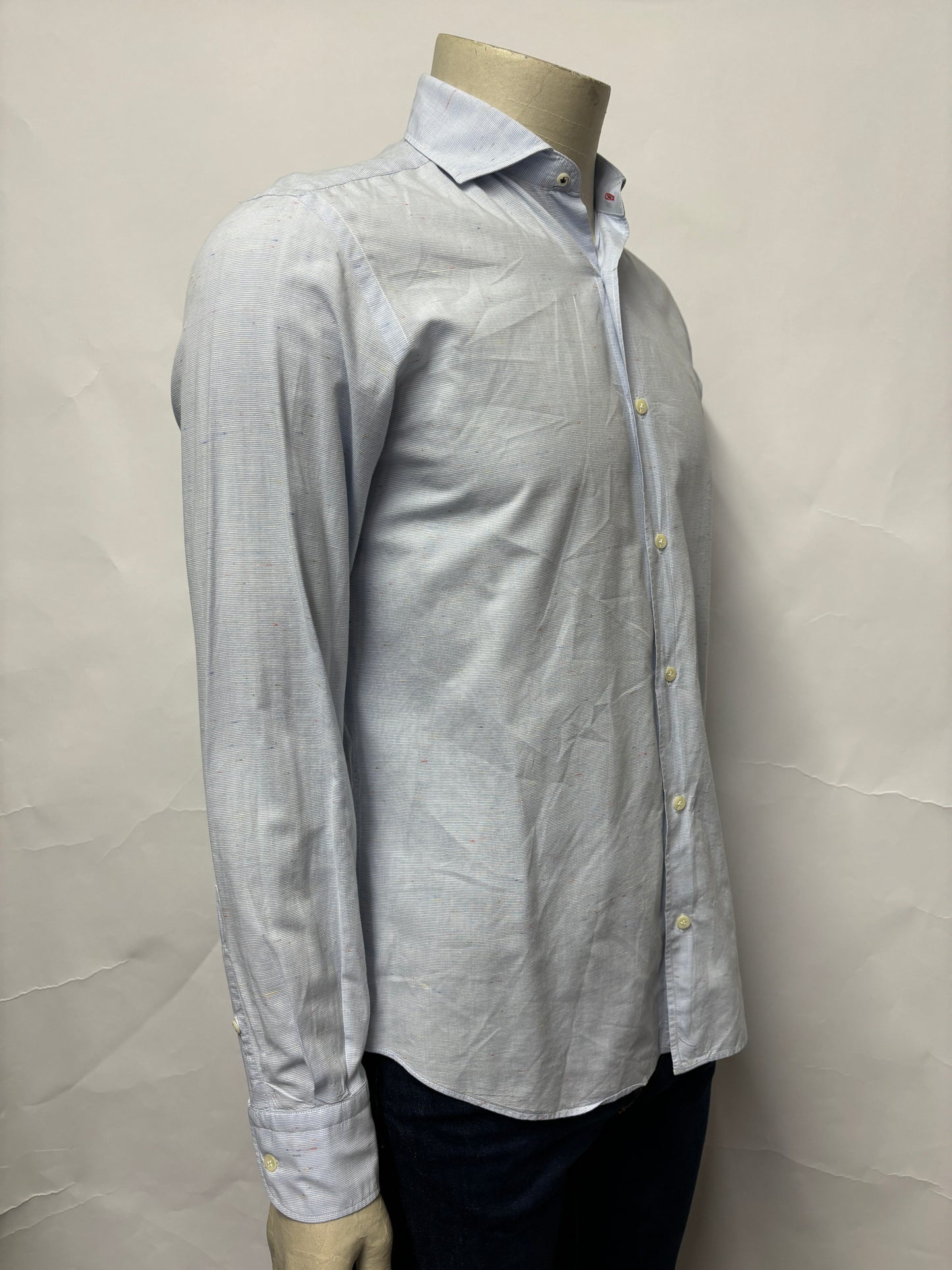 Massimo Dutti Blue Cotton Long Sleeve Shirt M