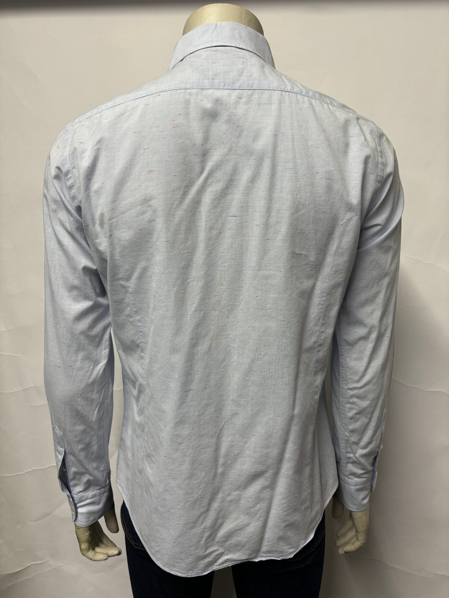 Massimo Dutti Blue Cotton Long Sleeve Shirt M