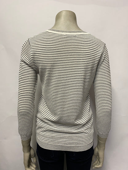 Mint Velvet Black and White Striped Knitted Pullover Top 8