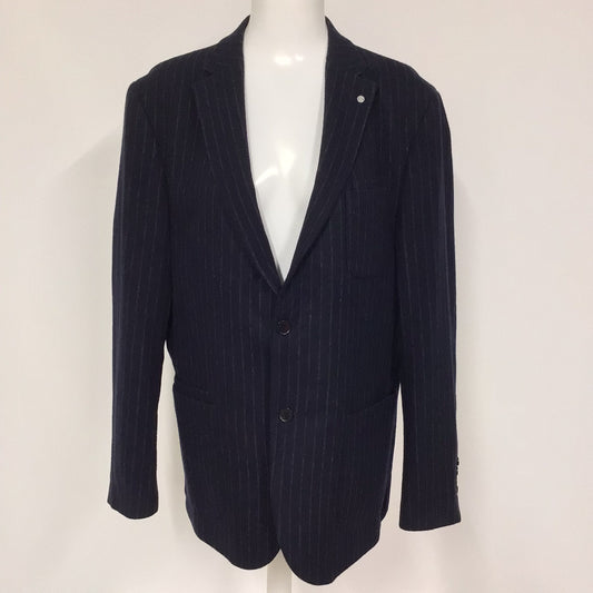 Peter Werth London N.1 Columbia Blue Striped Wool Blend Blazer Jacket Size 44