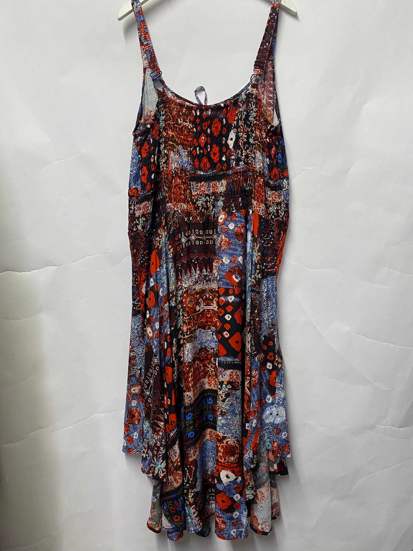 Joe Browns Red and Blue Patterned Maxi Dress 24