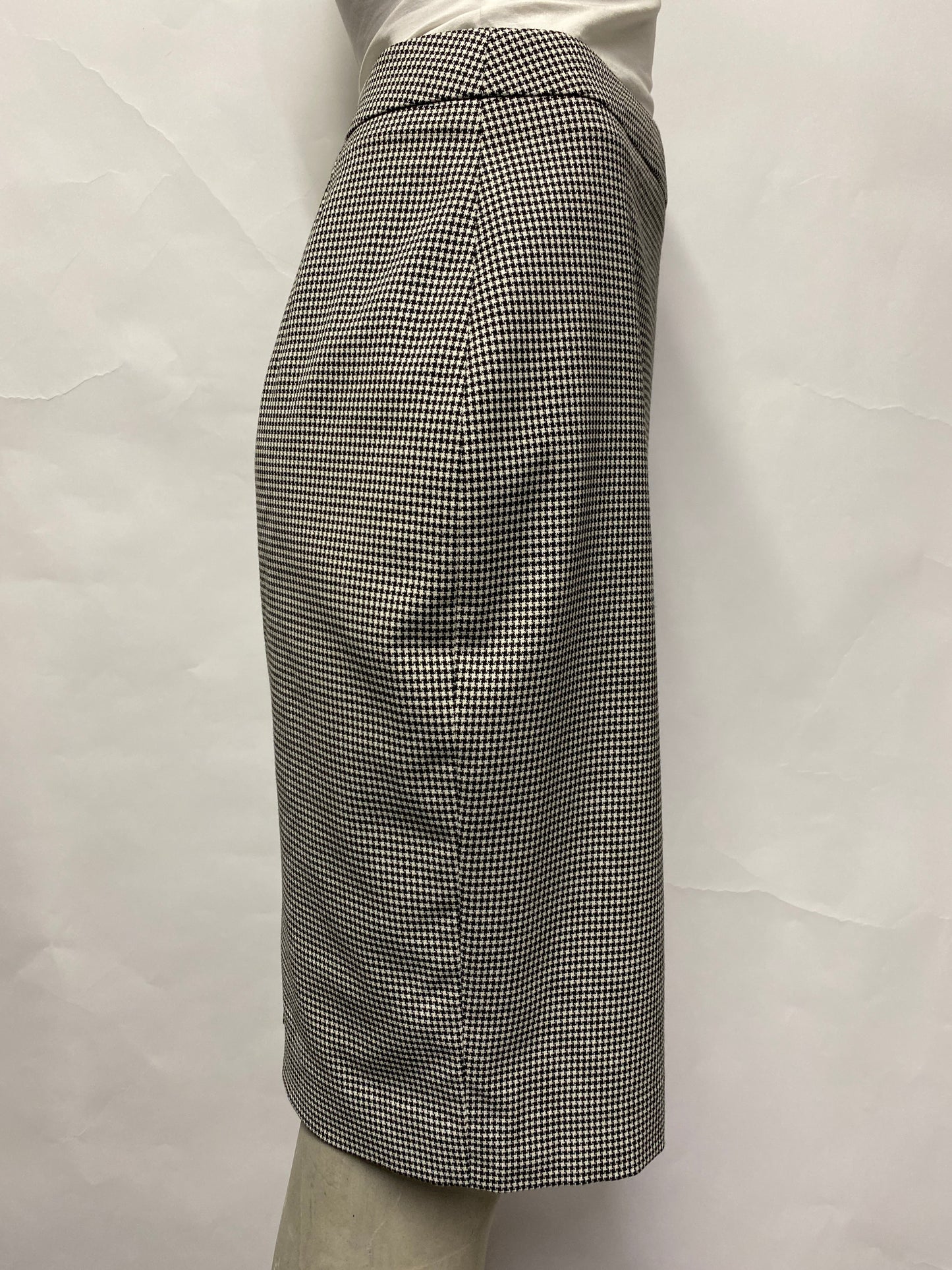 Reiss Black and White Houndstooth Pencil Skirt 8