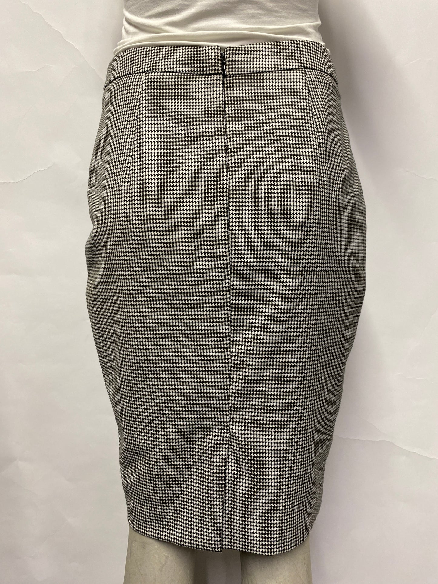 Reiss Black and White Houndstooth Pencil Skirt 8