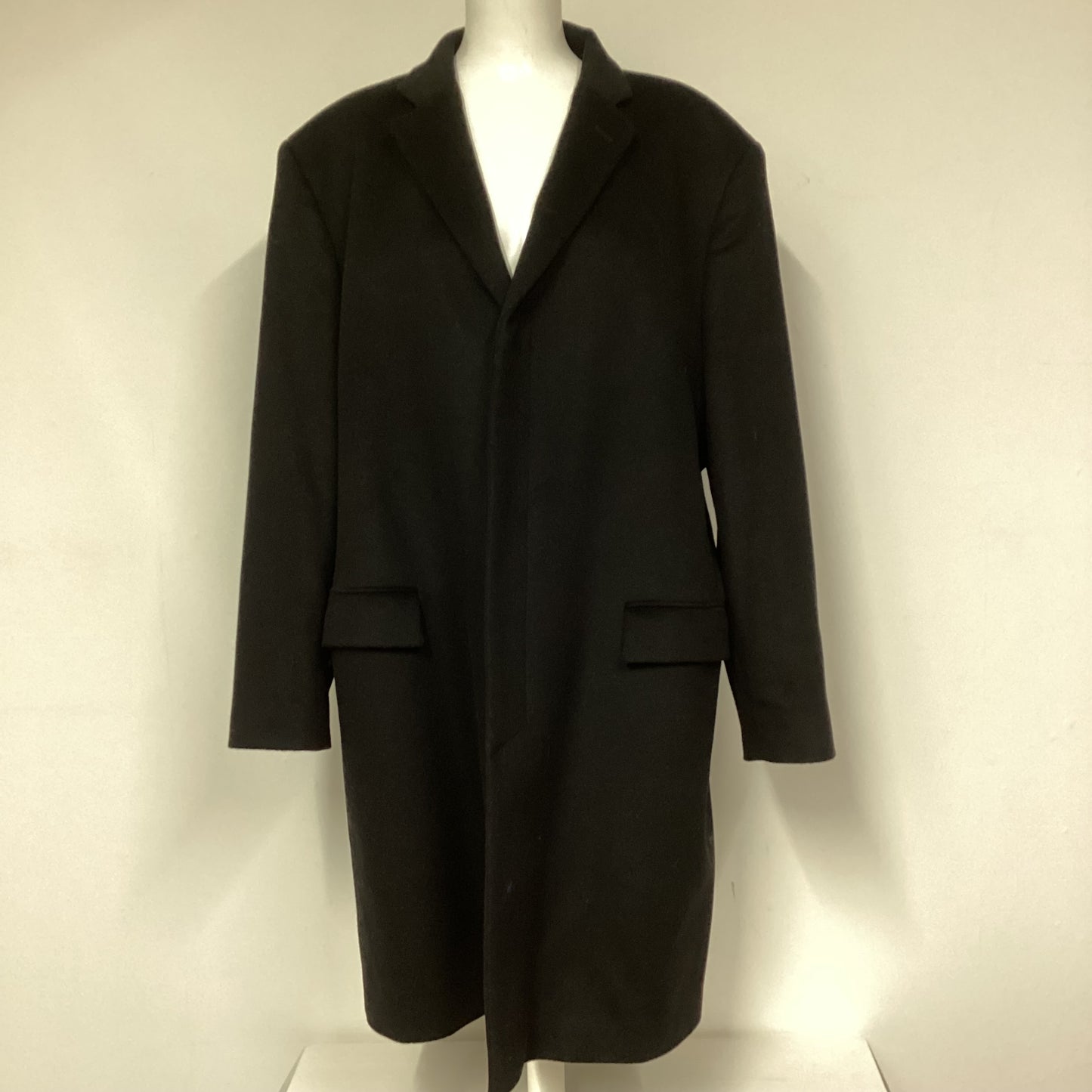 Slaters Black Wool Cashmere Blend Coat Size XXL