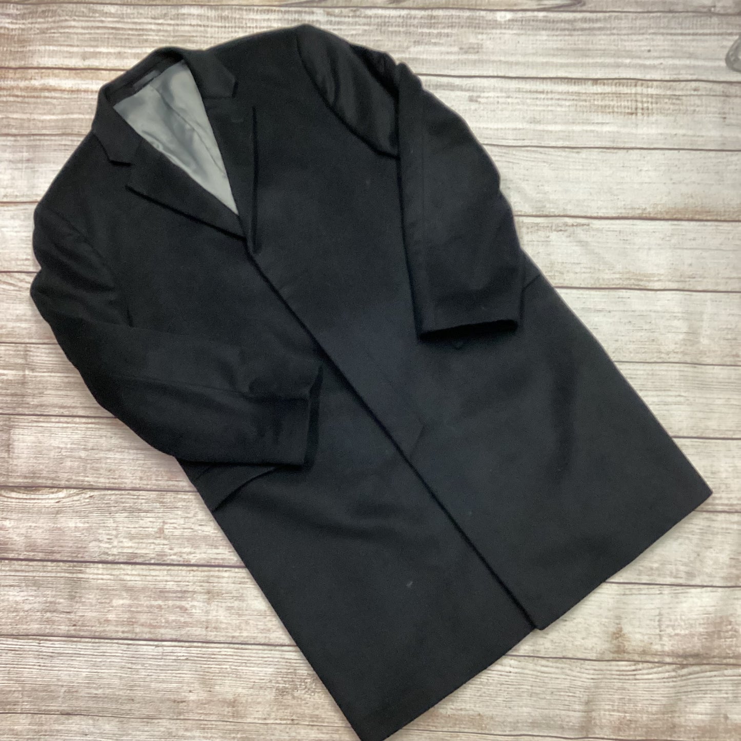 Slaters Black Wool Cashmere Blend Coat Size XXL