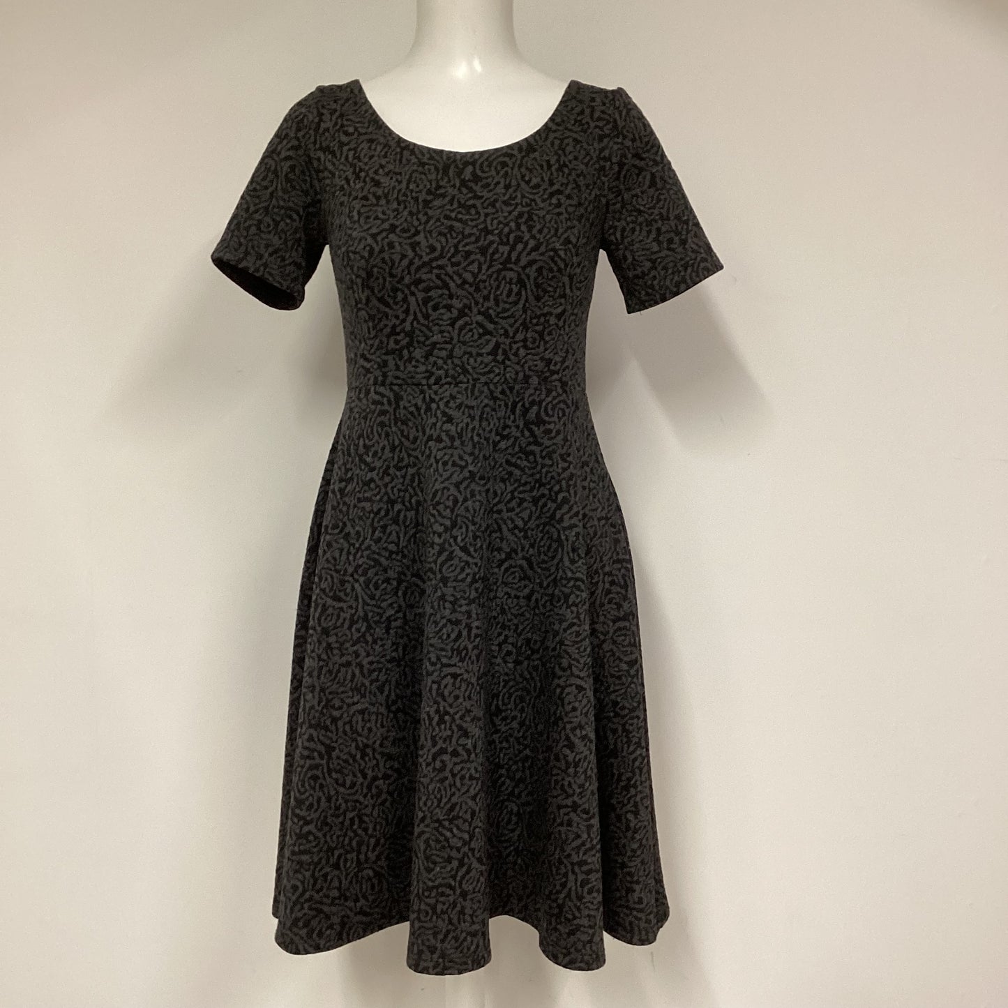 BNWT Black And Grey Print Jersey Midi Dress Size 8