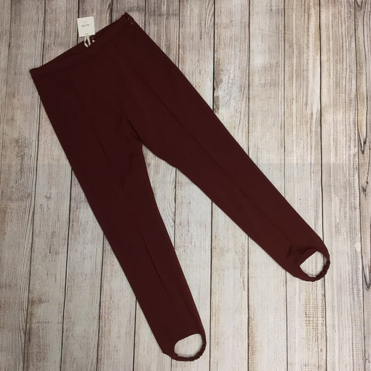 BNWT Alysi Creme Chocolate Brown/Red Trousers w/Stirrups Size 14
