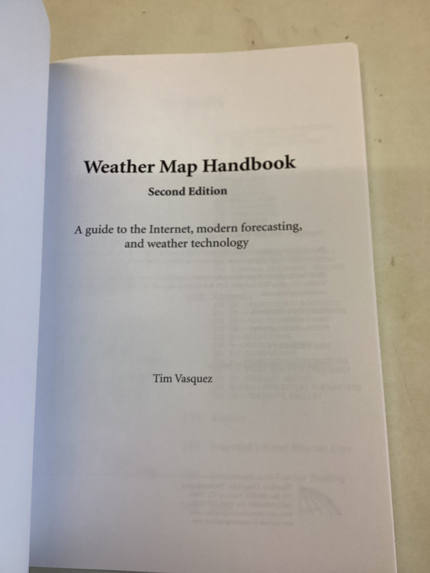 Weather Map Handbook Second Edition Tim Vasquez