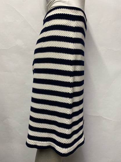 Diane Von Furstenberg Blue and White Cotton Knit Skirt 10