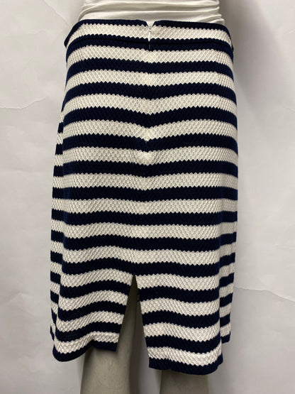 Diane Von Furstenberg Blue and White Cotton Knit Skirt 10