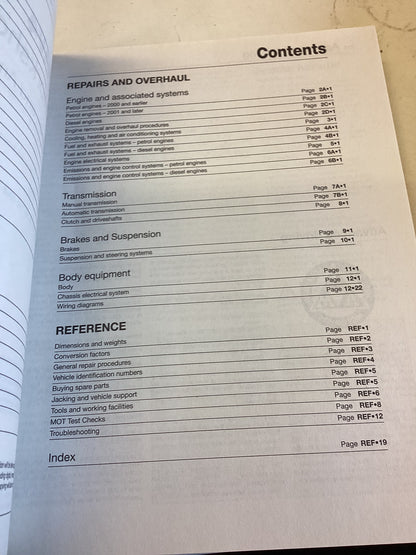 Toyota RAV4 1994 to Jan 2006 L to 55 Reg Petrol and Diesel Owners Workshop Manual