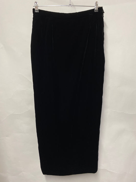 Vintage Black Velvet Maxi Skirt Medium W33