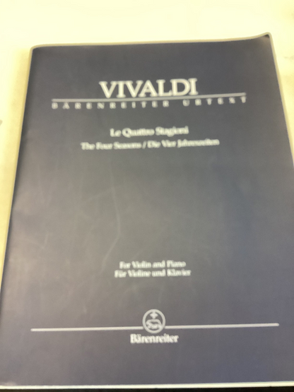 Vivaldi Barenreiter Urtext Le Quattro Stagioni The Four Seasons/ Die Vier Jahreszeiten For Violin and Piano