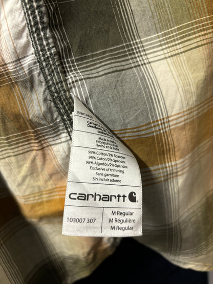 Carhartt Brown Relaxed Fit Snap Short Sleeve Shirt M