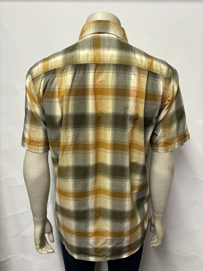 Carhartt Brown Relaxed Fit Snap Short Sleeve Shirt M