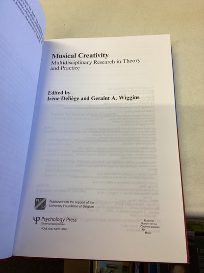 Musical Creativity Multidisciplinary Research In Theory and Practice