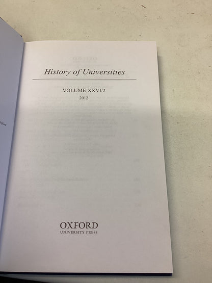 History of Universities Volume XXV1/2 2012