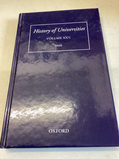 History of Universities Volume XX/1 2005