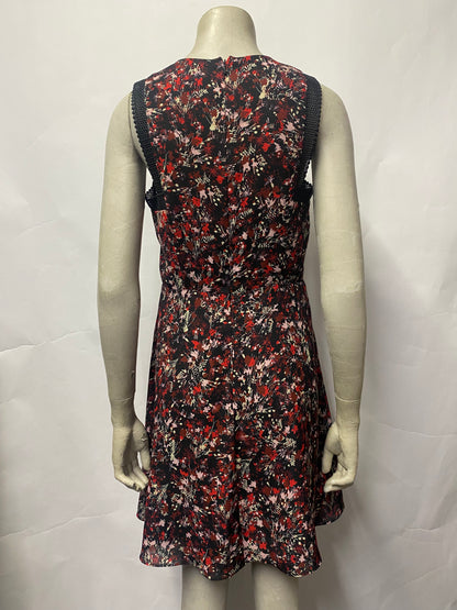 Reiss Red Floral Skater Dress 8