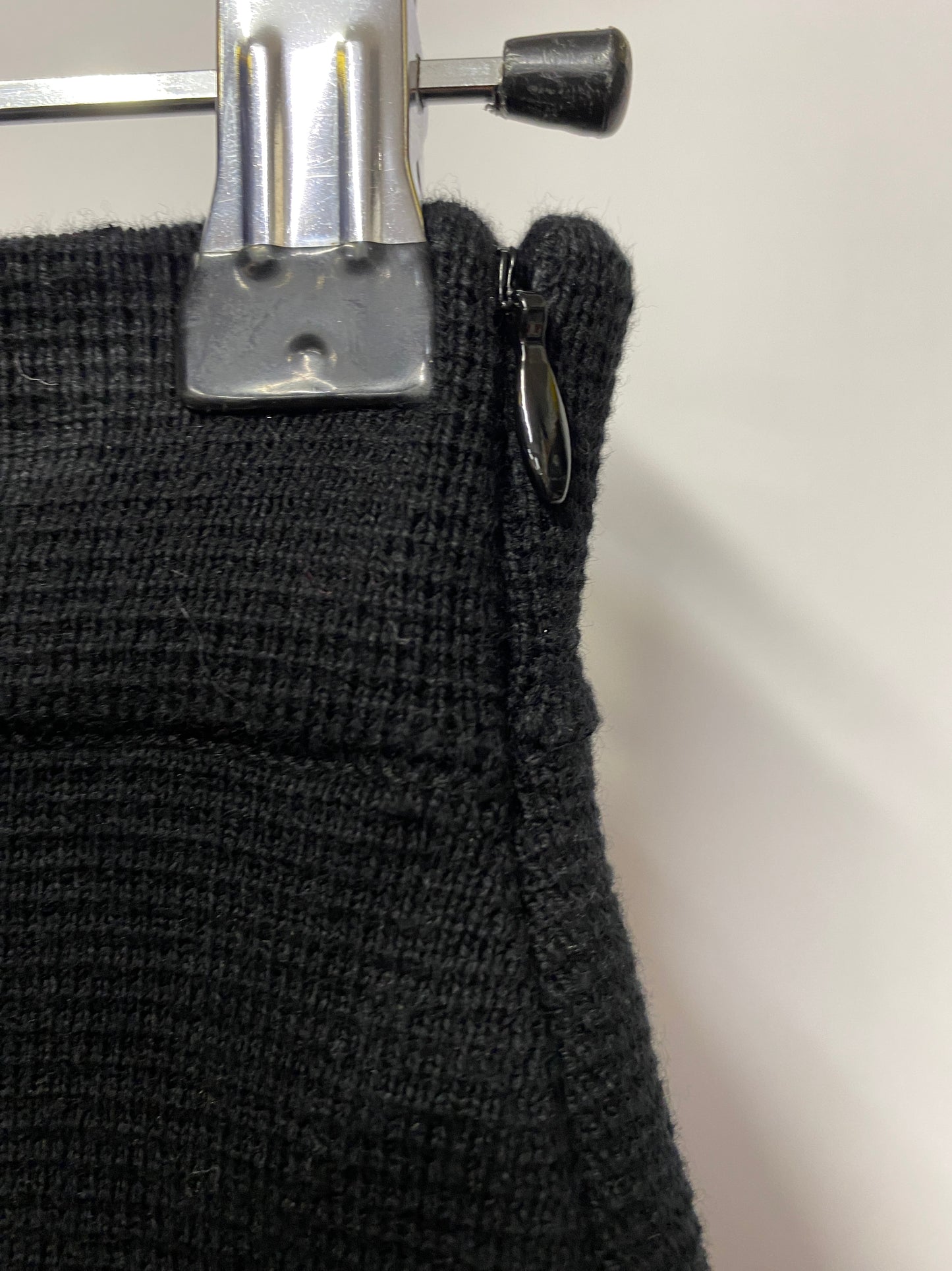 MAJE Black Cotton Knit Mini A-line Skirt 12