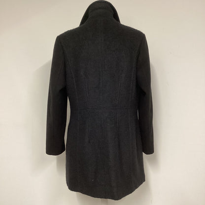 M&S Black Wool Zip Coat Size 14