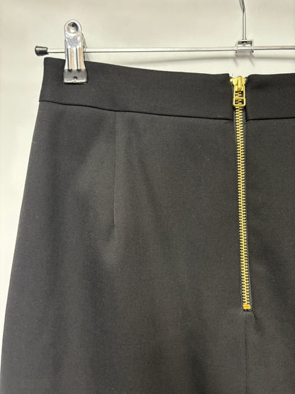 Shanghai Tang Black Pencil Skirt With Gold Embroidery Small