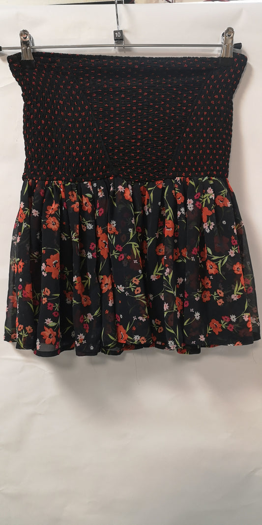 River Island Cali Dreamer Black Floral Polyester Skirt BNWT Women's Size 10