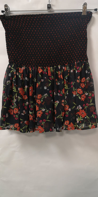 River Island Cali Dreamer Black Floral Polyester Skirt BNWT Women's Size 10