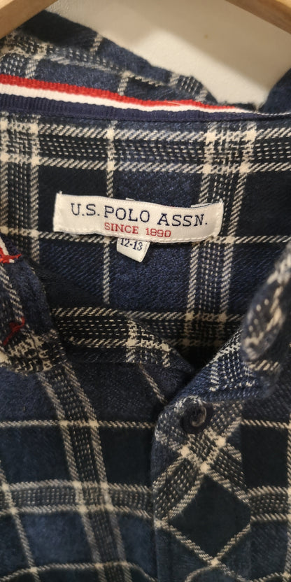 U.S. Polo Assn. Kids Long Sleeve Checkered Shirt Size 12-13 yrs