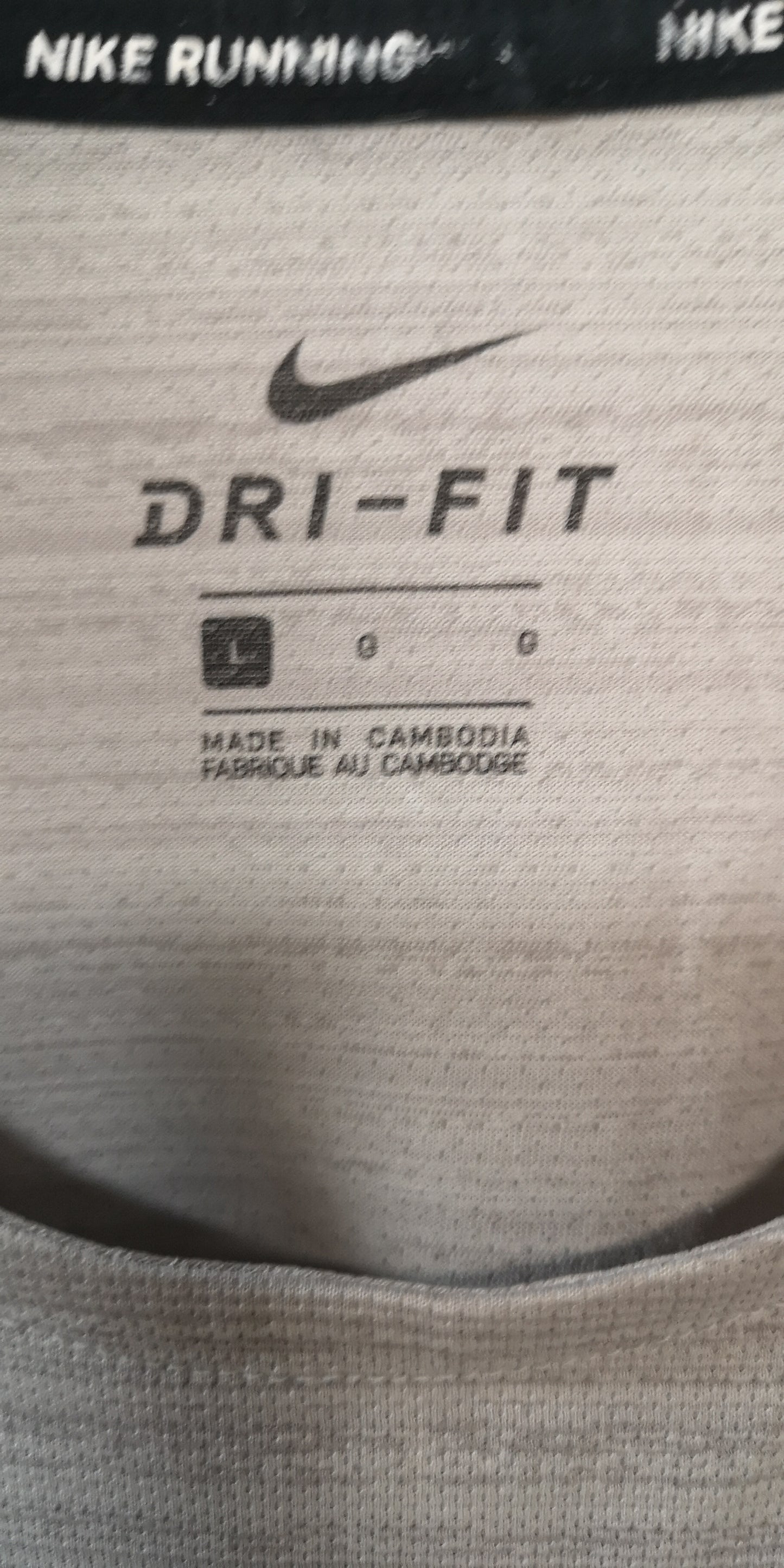 Nike Running Dri-Fit Grey T-Shirt Size L