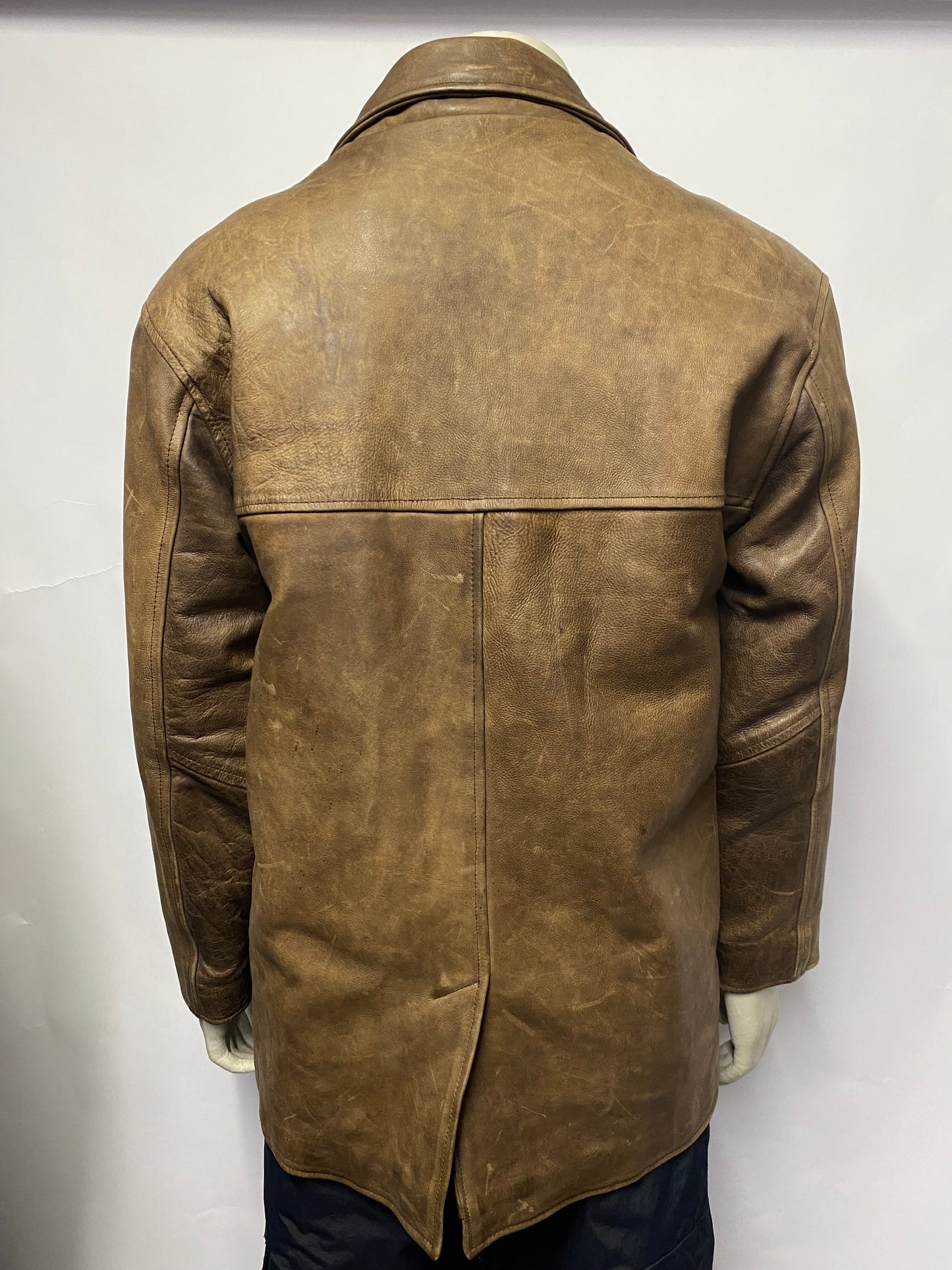 Akaso Vintage Men's Brown Real Leather Jacket Medium