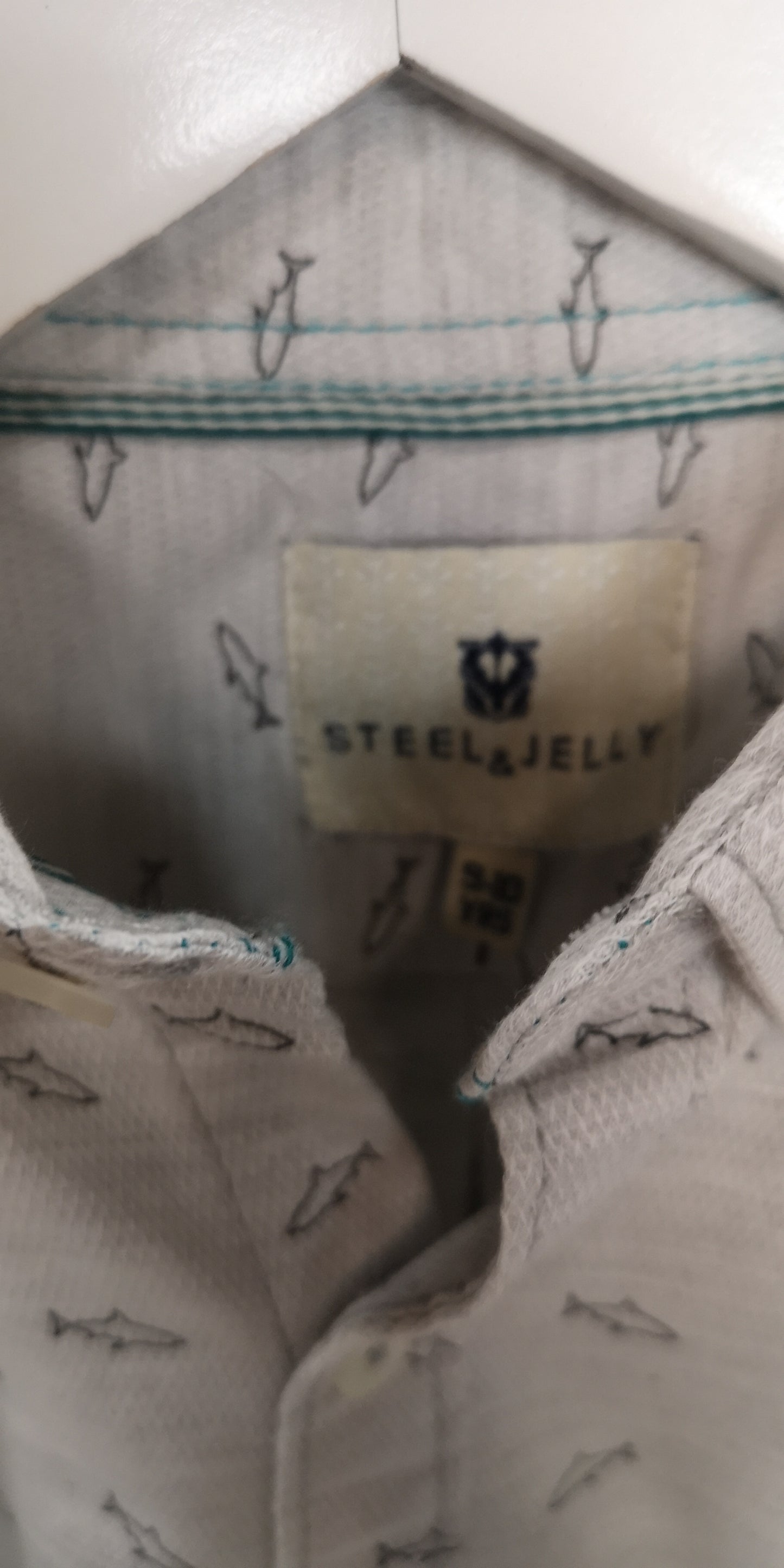 Steel & Jelly Kids Grey Shark Design Shirt Size 9-10yrs