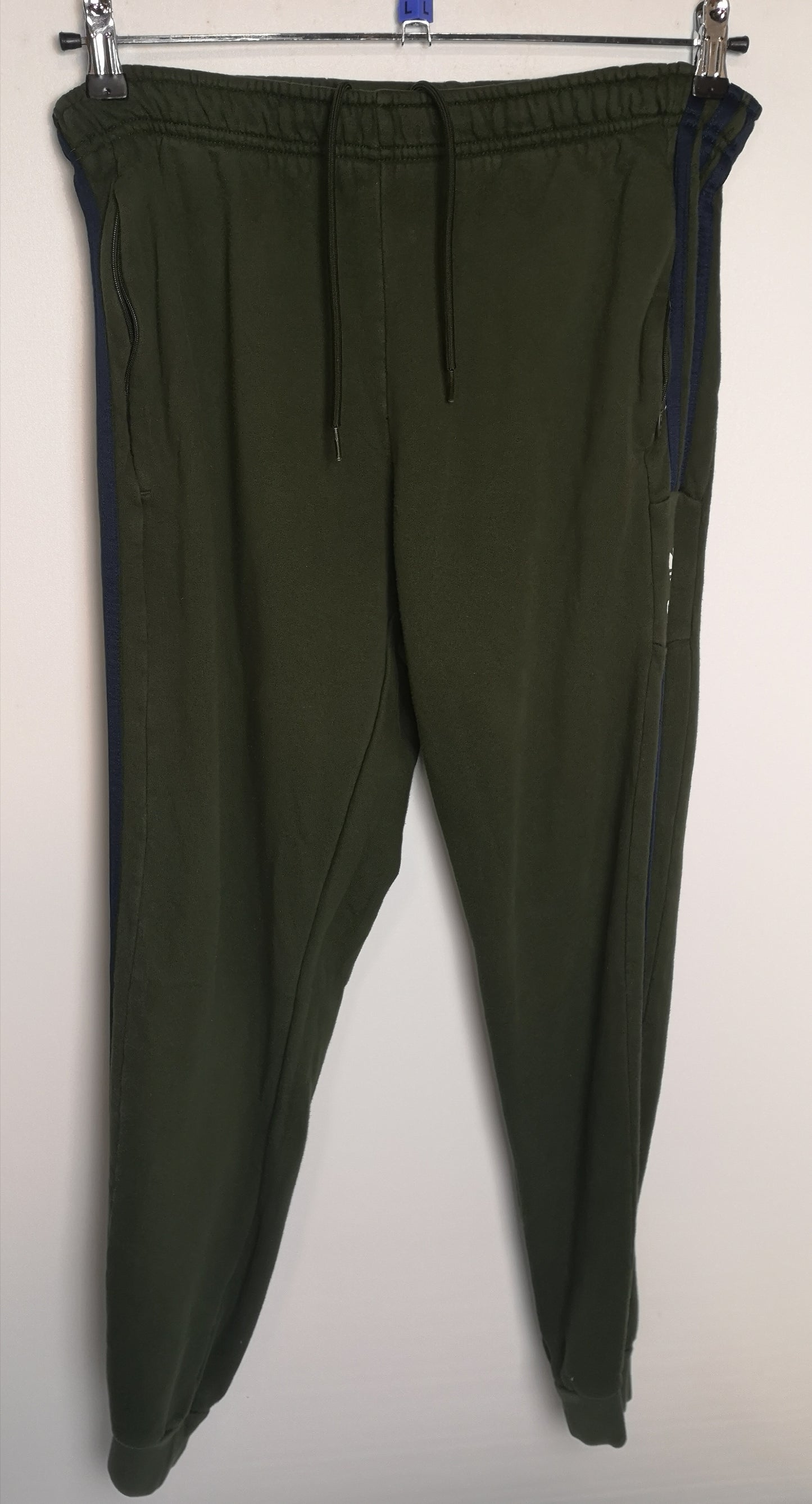 Adidas Green w/ Blue 3 Stripe Tracksuit Bottoms Size L