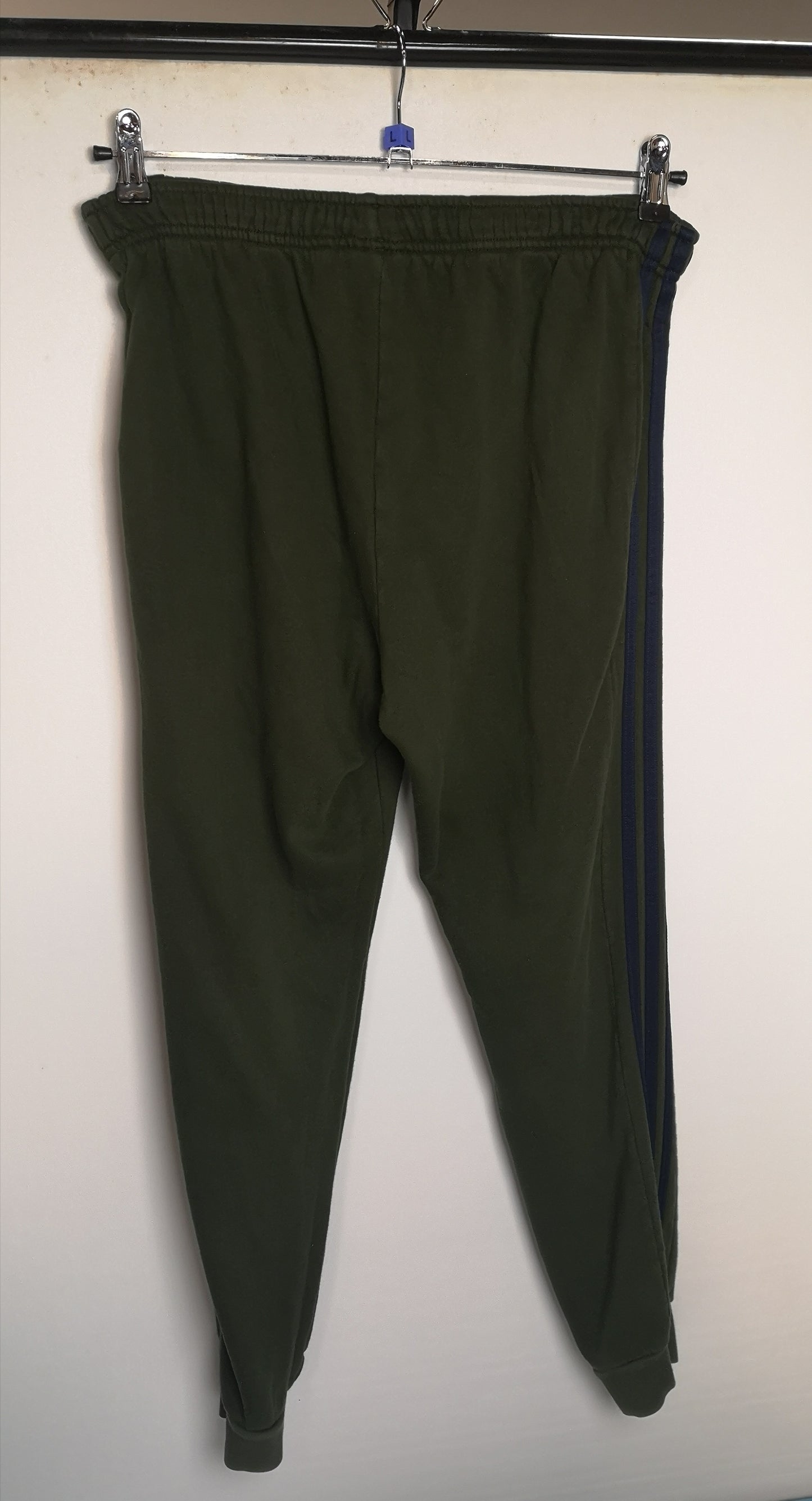 Adidas Green w/ Blue 3 Stripe Tracksuit Bottoms Size L