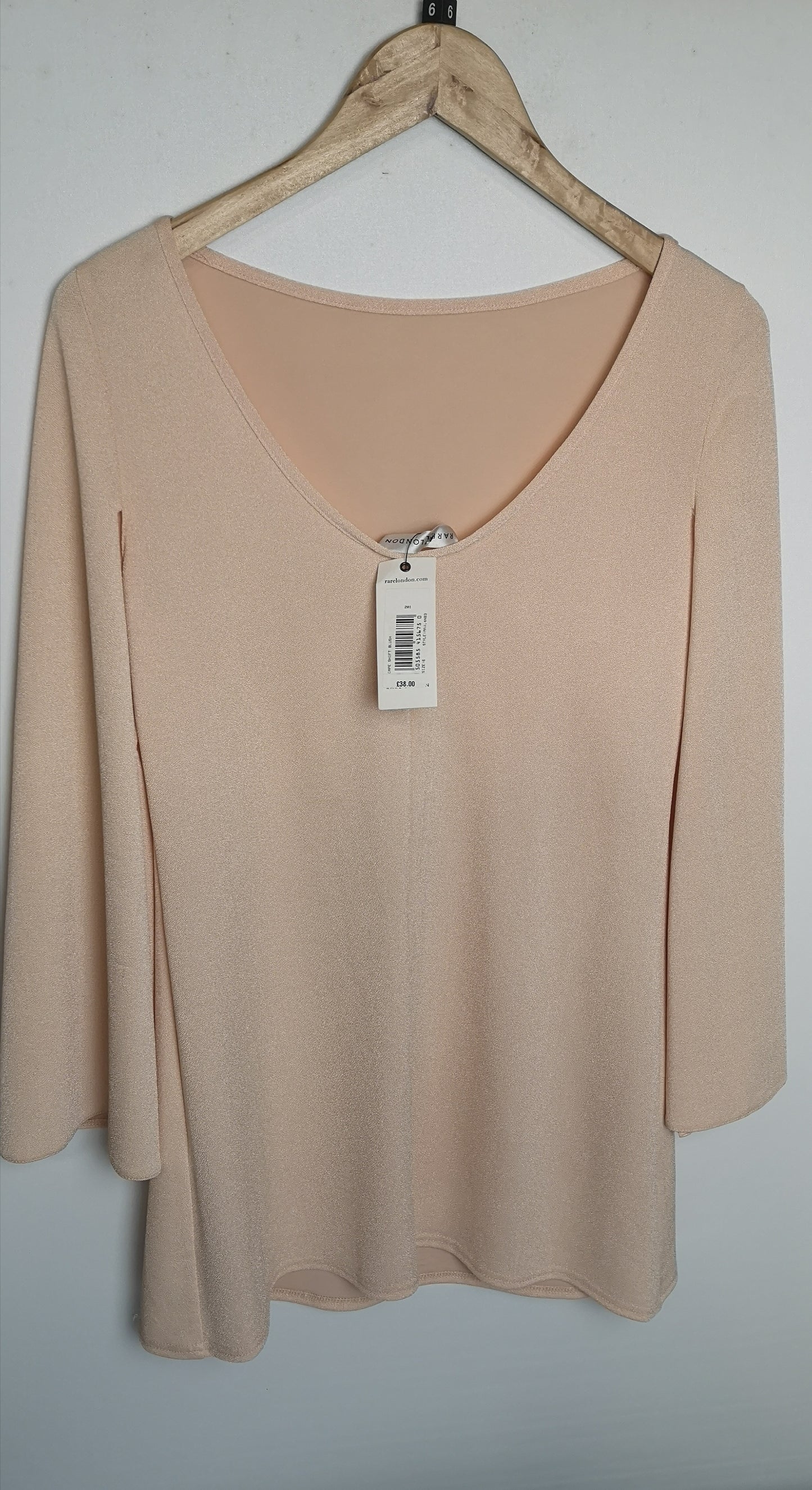 BNWT Rare London Cape Shift Blush Pink Top Size 6