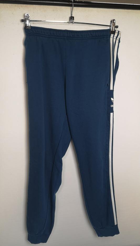 Adidas Blue w/ White 3 Stripe Tracksuit Bottoms Size L