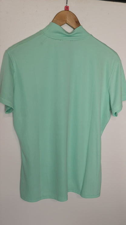 BNWT HKM Pro Team Equestrian Short Sleeve Turquoise Slim Fit Base Layer Size XL