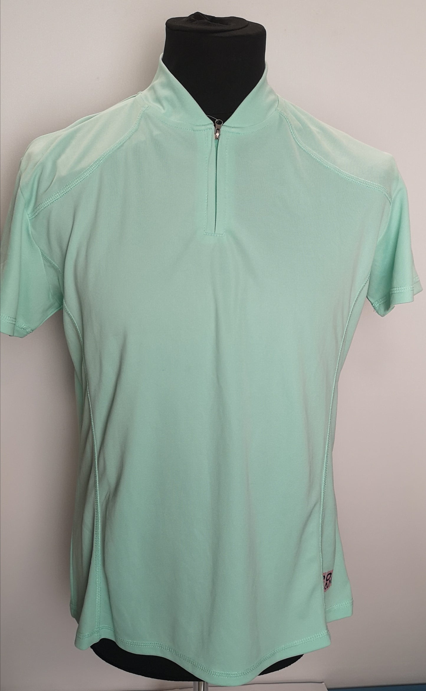 BNWT HKM Pro Team Equestrian Short Sleeve Turquoise Slim Fit Base Layer Size XL